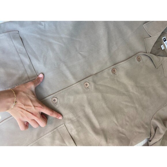 Vintage Bachrach 100% Silk Utility Chore Coat Jacket Men's XL Brown Tan *Flaws* - Picture 11 of 13